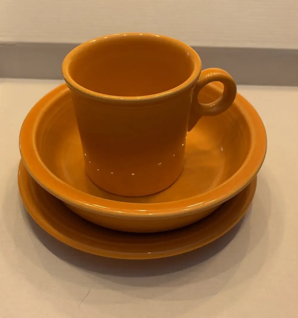 Fiesta Ware Tangerine Place Setting (3 Pieces) EUC Retired